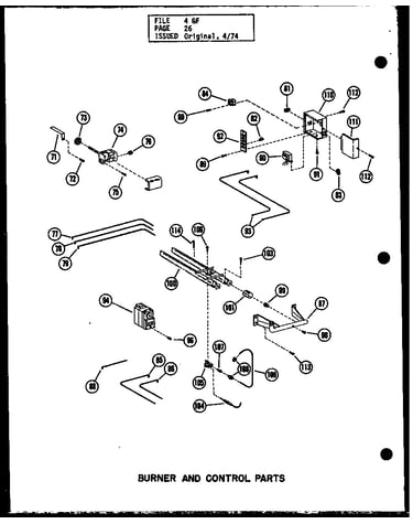 Burner and control parts (gh-80e-3/p96324-5f) (gh-105e-3/p96324-9f) (gh-120e-4/p96324-13f) (gh-140e-4/p96324-17f)