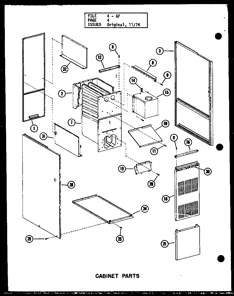 CABINET PARTS (GH80DE-2/P6324-26F) (GH105E-R3/P96324-27F) (GH120E-R3/P96324-28F) (GH140E-R4/P96324-29F) (GH160E-R4/P96324-30F) (GH200E-R4/P96324-31F)