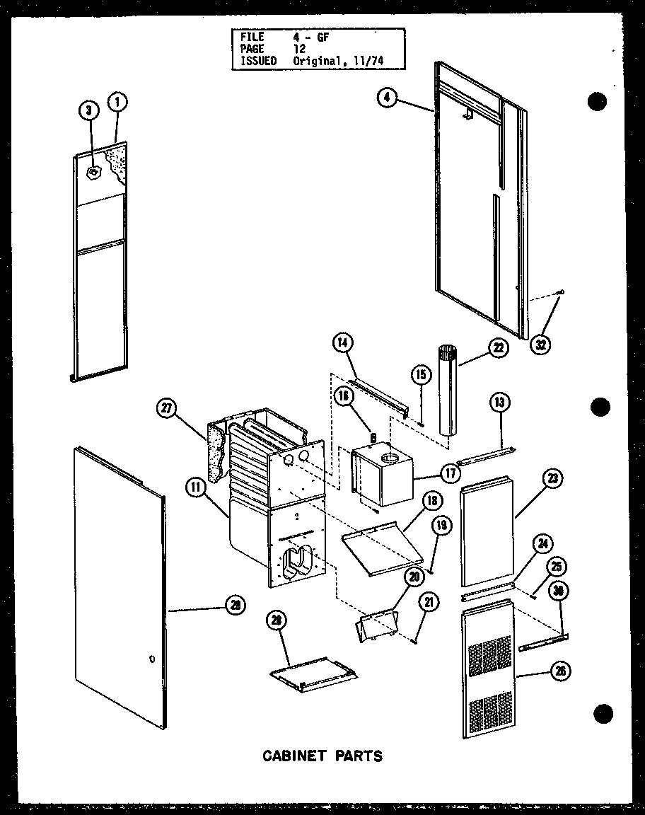 Cabinet parts (gc65df-2/p96331-12f) (gc80df/p96331-13f) (gc80df-3/p96331-14f) (gc105df/p96331-15f) (gc105df-3/p96331-16f) (gc120df/p96331-17f) (gc120df-3.5/p96331-18f) (gc140df-4/p96331-19f)