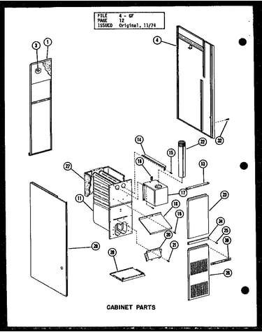 Cabinet parts (gc65df-2/p96331-12f) (gc80df/p96331-13f) (gc80df-3/p96331-14f) (gc105df/p96331-15f) (gc105df-3/p96331-16f) (gc120df/p96331-17f) (gc120df-3.5/p96331-18f) (gc140df-4/p96331-19f)