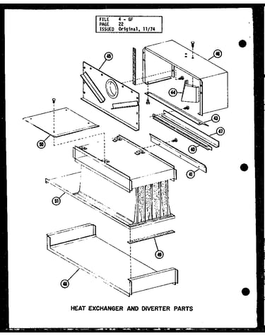 Heat exchanger and diverter parts (gs80de-r3/p96362-1f) (gs100de-r4/p96362-2f) (gs120de-r4/p96362-3f) (gs140de-r5/p96362-4f)