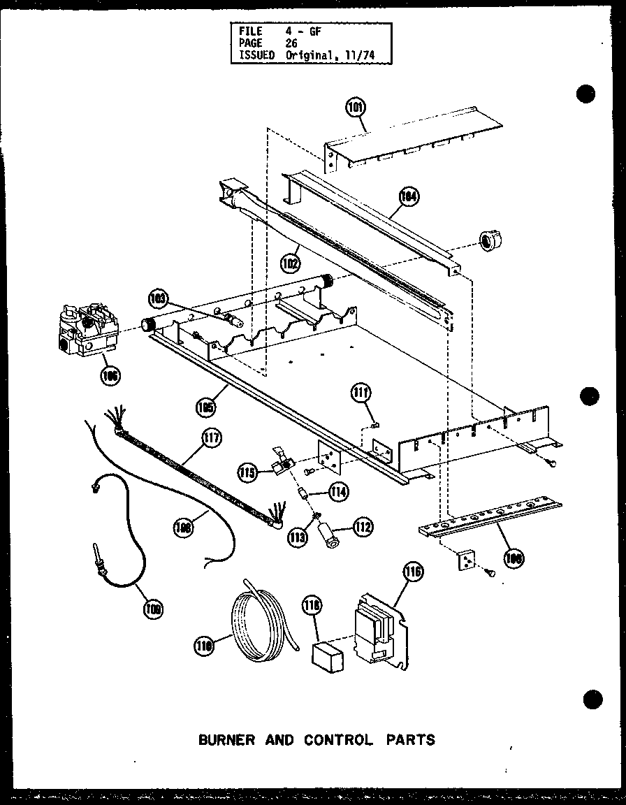 BURNER AND CONTROL PARTS (GS80DE-R3/P96362-1F) (GS100DE-R4/P96362-2F) (GS120DE-R4/P96362-3F) (GS140DE-R5/P96362-4F)