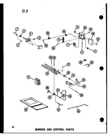 Burner and control parts (gh105dj/p96454-24f) (gh105dj-r3/p96454-8f) (gh105j-r3/p96454-26f) (gh120de-5/p96294-23f) (gh120dj/p96454-9f)
