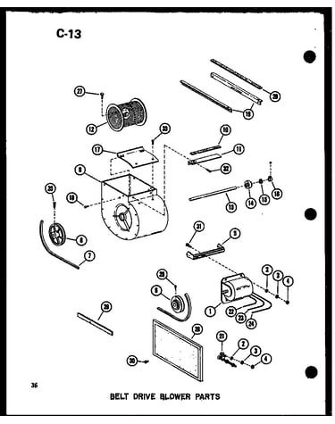 Belt drive blower parts (gh120j-r3/p96454-12f)