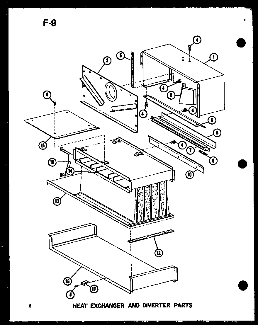 Heat exchanger and diverter parts