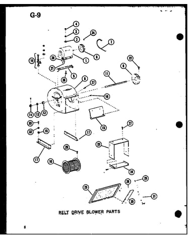 Belt drive blower parts