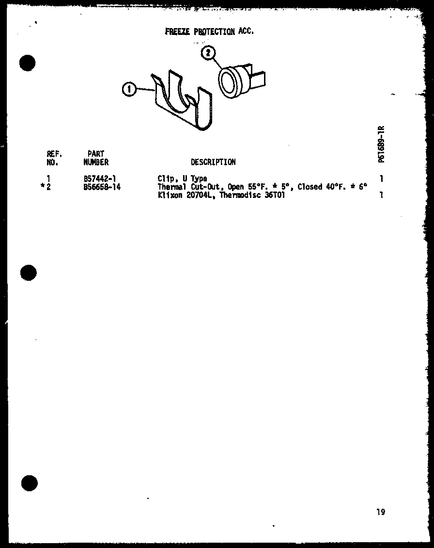 Freeze protection acc. (d61689-1r/p61689-1r)
