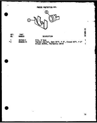 Freeze protection acc. (d61689-1r/p61689-1r)