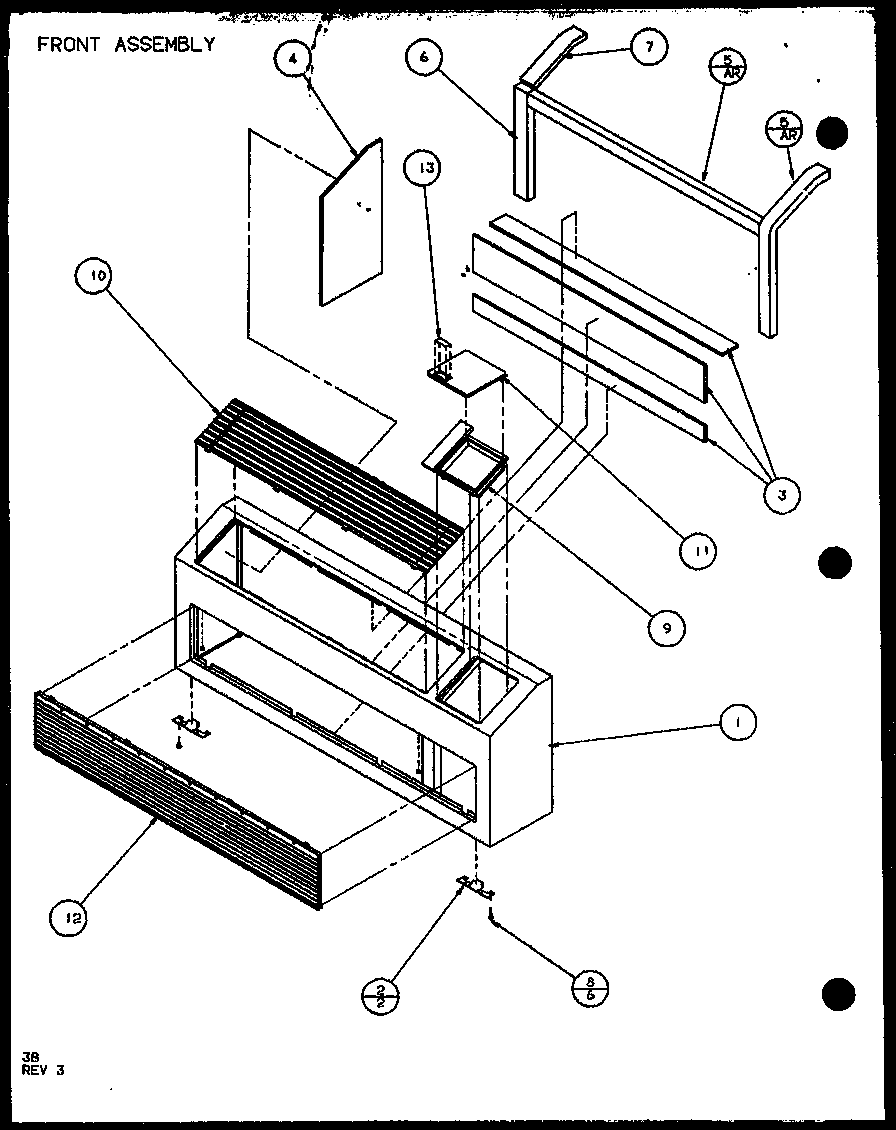 FRONT ASSEMBLY (PTH09300F/P1102601R) (PTH09400F/P1102701R) (PTH09300FC/P1103001R) (PTH09400FC/P1103101R)