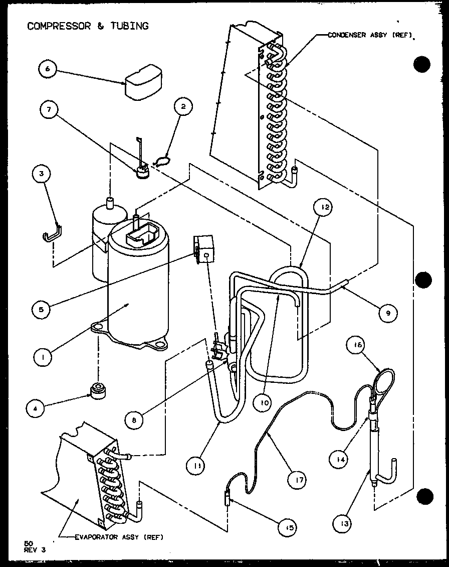 COMPRESSOR & TUBING (PTH09300F/P1102601R) (PTH09400F/P1102701R) (PTH09300FC/P1103001R) (PTH09400FC/P1103101R)