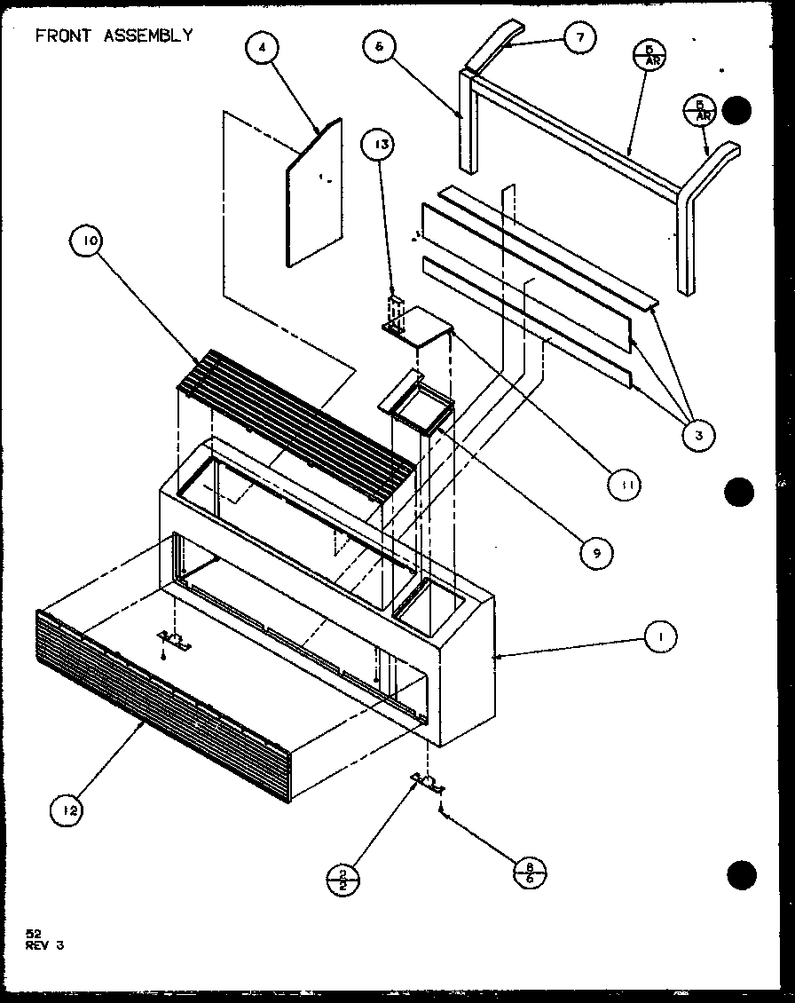 FRONT ASSEMBLY (PTH12300E/P9806815R) (PTH12400E/P9806915R) (PTH12300EC/P9811815R) (PTH12400EC/P9872315R)