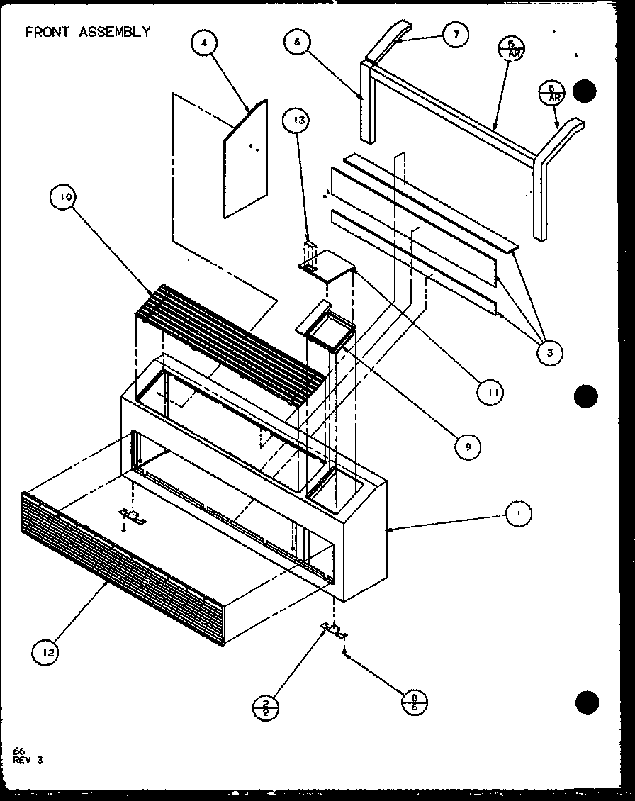 FRONT ASSEMBLY (PTH12300E/P9806829R) (PTH12400E/P9806929R) (PTH12300EC/P9811829R) (PTH12400EC/P9872329R)