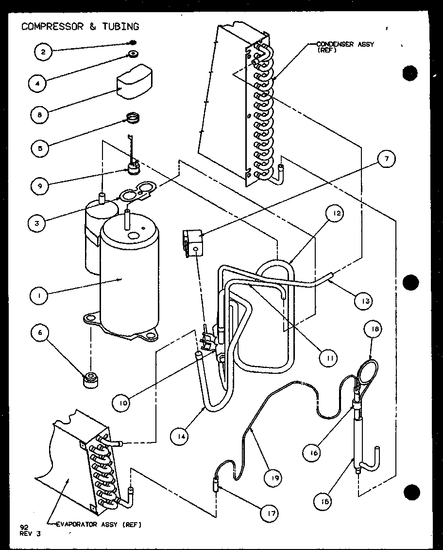 COMPRESSOR & TUBING (PTH15300E/P9806822R) (PTH15400E/P9806922R) (PTH15300EC/P9811822R) (PTH15400EC/P9872322R)