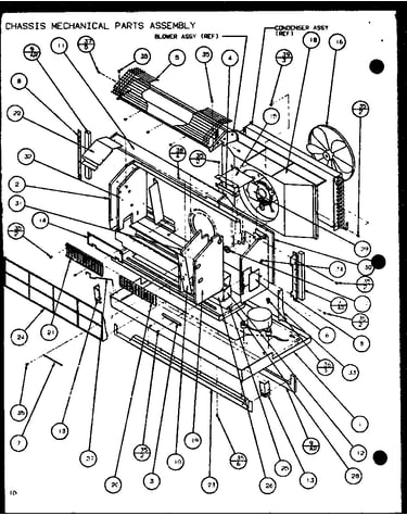 Chassis mechanical parts assembly (ptc07300e/p9999701r) (ptc07400e/p9806701r) (ptc07300ec/p9811701r) (ptc07400ec/p9872401r)