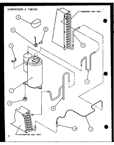 Compressor & tubing (ptc07300e/p9999701r) (ptc07400e/p9806701r) (ptc07300ec/p9811701r) (ptc07400ec/p9872401r)