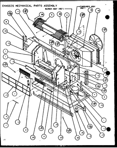Chassis mechanical parts assembly (ptc09300e/p9999708r) (ptc09400e/p9806708r) (ptc09300ec/p9811708r) (ptc09400ec/p9872408r)