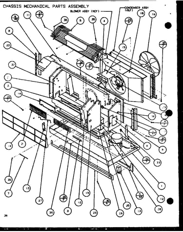 Chassis mechanical parts assembly (ptc12300e/p9999715r) (ptc12400e/p9806715r) (ptc12300ec/p9811715r) (ptc12400ec/p9872415r)