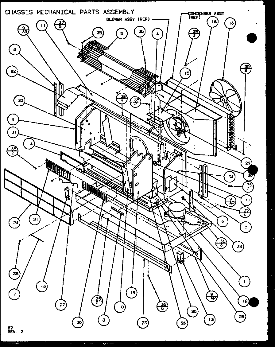 CHASSIS MECHANICAL PARTS ASSEMBLY (PTC12300E/P9999729R) (PTC12400E/P9806729R) (PTC12300EC/P9811729R) (PTC12400EC/P9872429R)