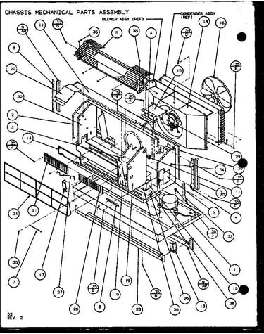 Chassis mechanical parts assembly (ptc12300e/p9999729r) (ptc12400e/p9806729r) (ptc12300ec/p9811729r) (ptc12400ec/p9872429r)