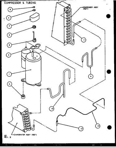 Compressor & tubing (ptc12300e/p9999729r) (ptc12400e/p9806729r) (ptc12300ec/p9811729r) (ptc12400ec/p9872429r)