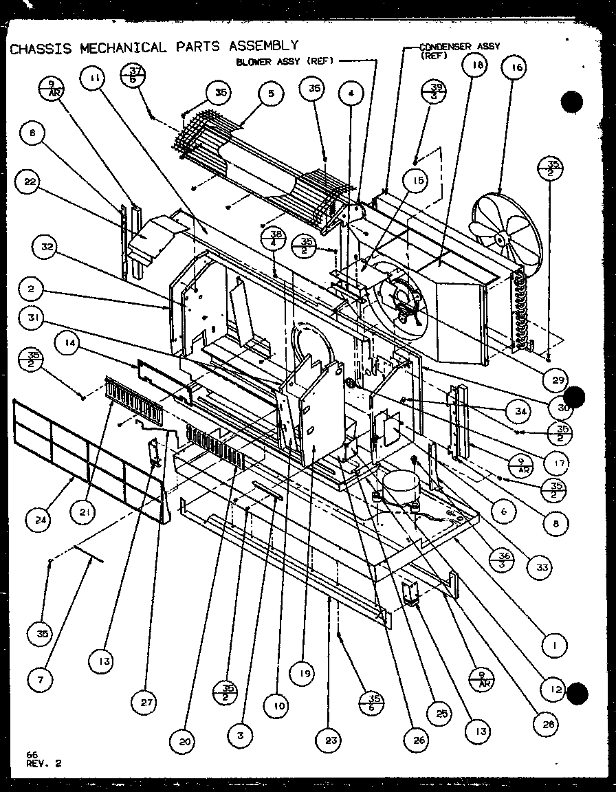 CHASSIS MECHANICAL PARTS ASSEMBLY (PTC15300E/P9999722R) (PTC15400E/P9806722R) (PTC15300EC/P9811722R) (PTC15400EC/P9872422R)