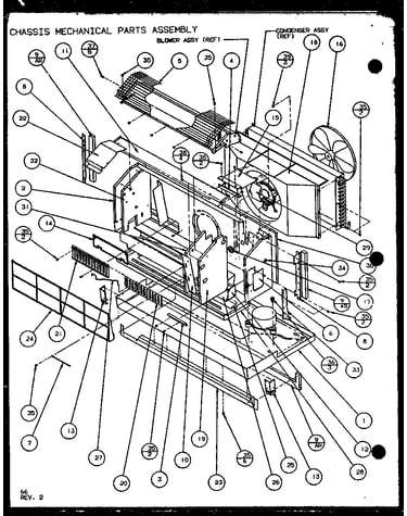 Chassis mechanical parts assembly (ptc15300e/p9999722r) (ptc15400e/p9806722r) (ptc15300ec/p9811722r) (ptc15400ec/p9872422r)