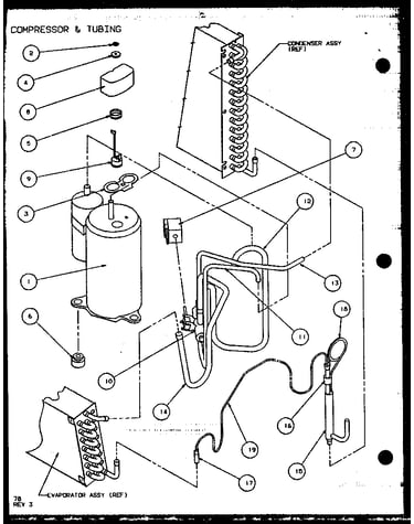 Compressor & tubing (pth12300er/p9812629r) (pth12400er/p9872129r)