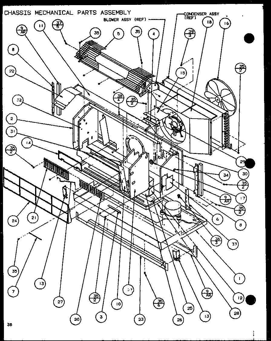 CHASSIS MECHANICAL PARTS ASSEMBLY (PTC12300ER/P9812515R) (PTC12400ER/P9872215R)