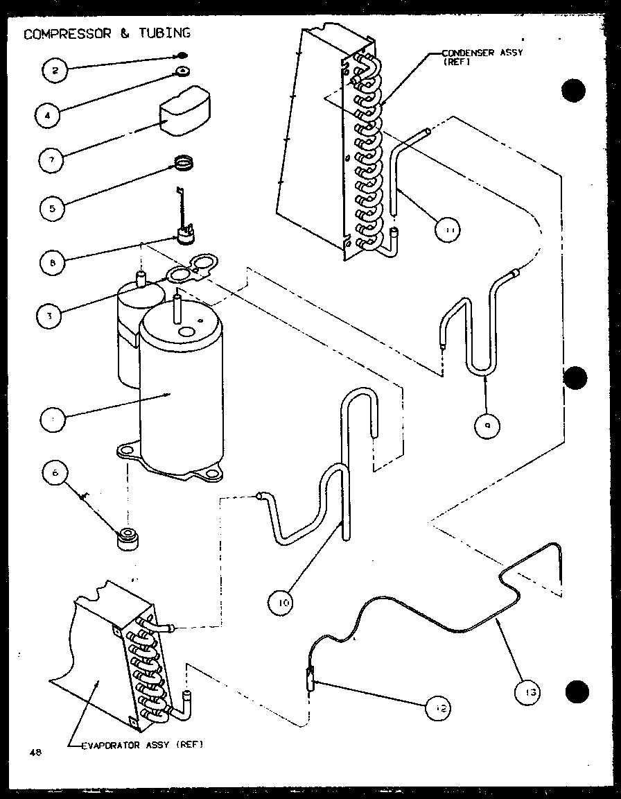 COMPRESSOR & TUBING (PTC12300ER/P9812515R) (PTC12400ER/P9872215R)