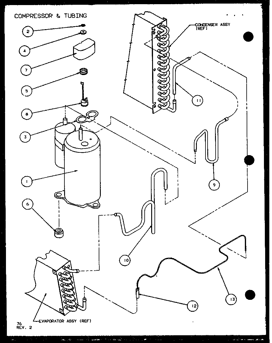 COMPRESSOR & TUBING (PTC15300ER/P9812522R) (PTC15400ER/P9872222R)