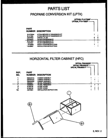 Horizontal filter cabinet (hfc) (hfc16/p9926001f) (hfc20/p9926002f) (hfc24/p9926003f)