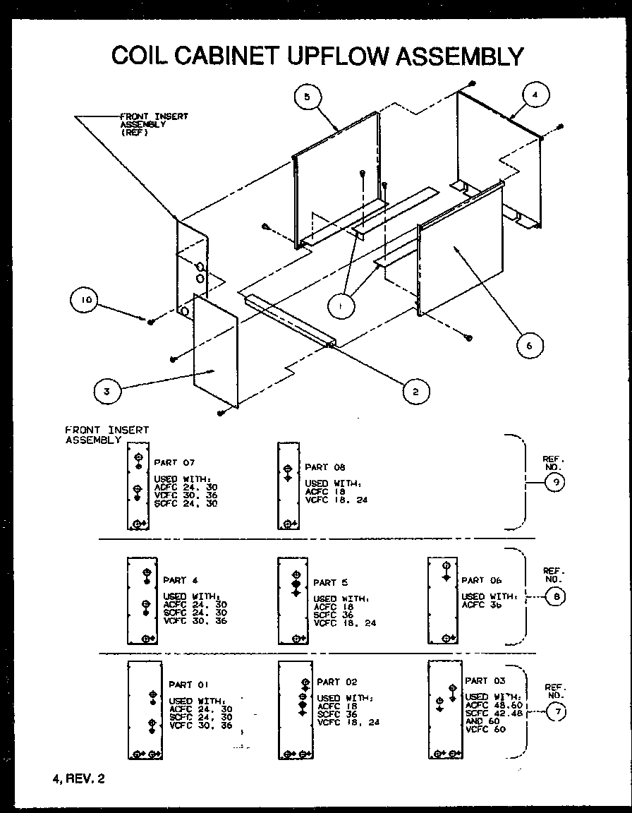 Coil cabinet upflow assembly (ccu16/p1101801c) (ccu20/p1101802c) (ccu24/p1101803c)