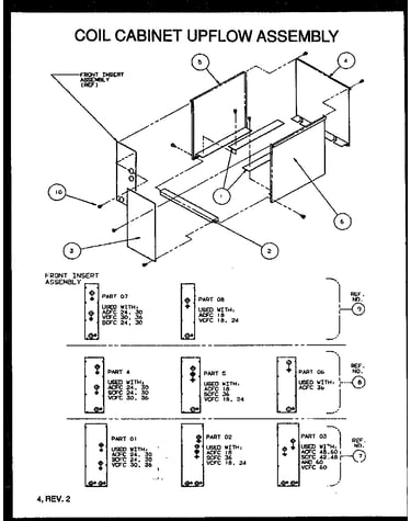 Coil cabinet upflow assembly (ccu16/p1101801c) (ccu20/p1101802c) (ccu24/p1101803c)