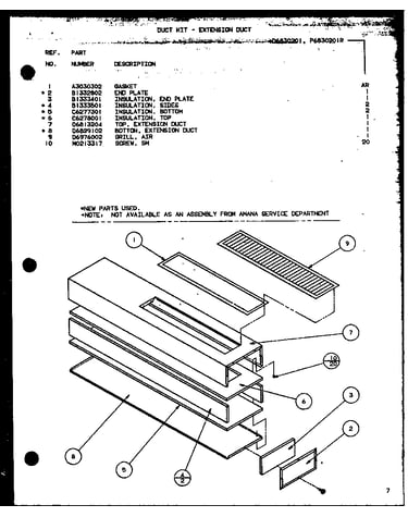 Duct kit - extension duct (d6830201/p6830201r)