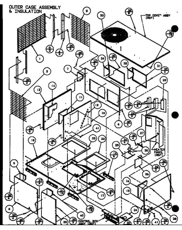 Outer case assembly & insulation (spho42001a/p9999205c) (spho42003a/p9999206c) (spho48001a/p9999207c) (spho48003a/p9999208c) (spho60001a/p9999209c) (spho60003a/p9999210c)