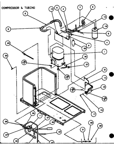 Compressor & tubing (spho42001a/p9999205c) (spho42003a/p9999206c) (spho48001a/p9999207c) (spho48003a/p9999208c) (spho60001a/p9999209c) (spho60003a/p9999210c)