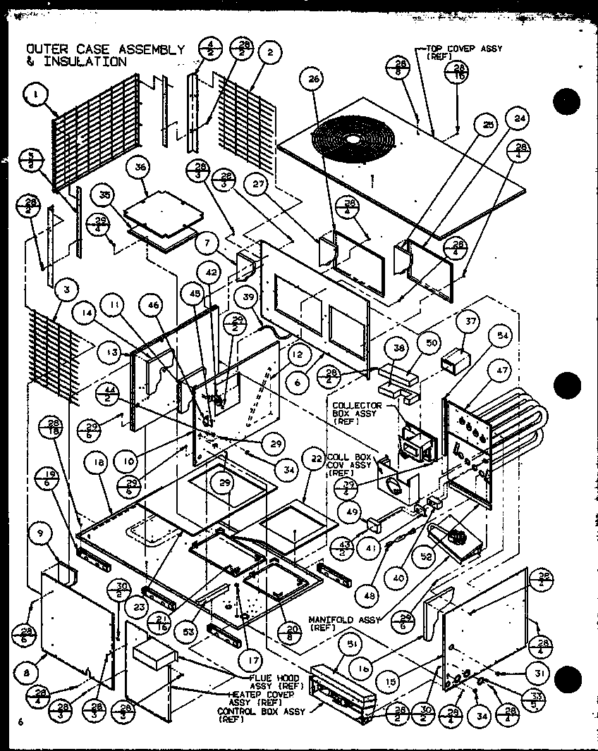 Outer case assembly & insulation (spcg420901a/p9999401c) (spcg420903a/p9999402c) (spcg421151a/p9999403c) (spcg421153a/p9999404c)
