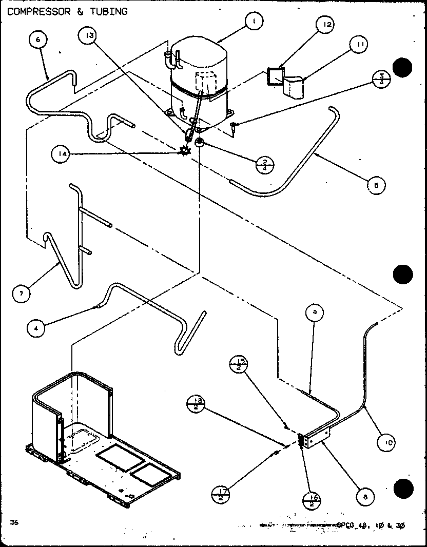COMPRESSOR & TUBING (SPCG480901A/P9999407C) (SPCG480903A/P9999408C) (SPCG481151A/P9999409C) (SPCG481153A/P9999410C) (SPCG481351A/P9999411C) (SPCG481353A/P9999412C)