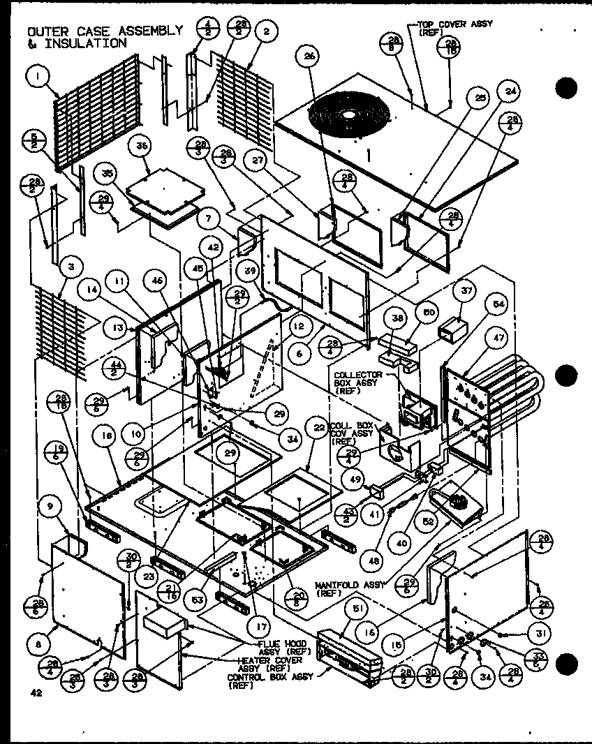 Outer case assembly & insulation (spcg600901a/p9999413c) (spcg600903a/p9999414c) (spcg601151a/p9999415c) (spcg601153a/p9999416c) (spcg601351a/p9999417c) (spcg601353a/p9999418c)