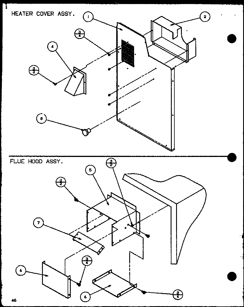 Heater cover assy./flue hood assy. (spcg600901a/p9999413c) (spcg600903a/p9999414c) (spcg601151a/p9999415c) (spcg601153a/p9999416c) (spcg601351a/p9999417c) (spcg601353a/p9999418c)