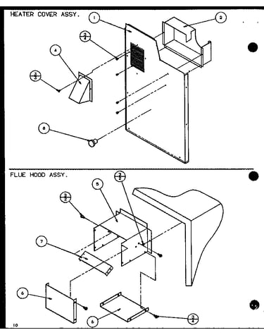 Heater cover assy./flue hood assy. (spcg240451a/p9999301c) (spcg240701a/p9999302c) (spcg240901a/p9999303c) (spcg300451a/p9999304c) (spcg300701a/p9999305c) (spcg300901a/p9999306c)