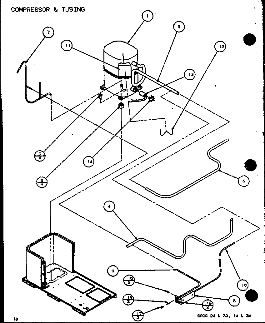 Compressor & tubing (spcg240451a/p9999301c) (spcg240701a/p9999302c) (spcg240901a/p9999303c) (spcg300451a/p9999304c) (spcg300701a/p9999305c) (spcg300901a/p9999306c)