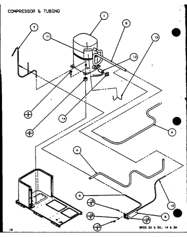Compressor & tubing (spcg240451a/p9999301c) (spcg240701a/p9999302c) (spcg240901a/p9999303c) (spcg300451a/p9999304c) (spcg300701a/p9999305c) (spcg300901a/p9999306c)