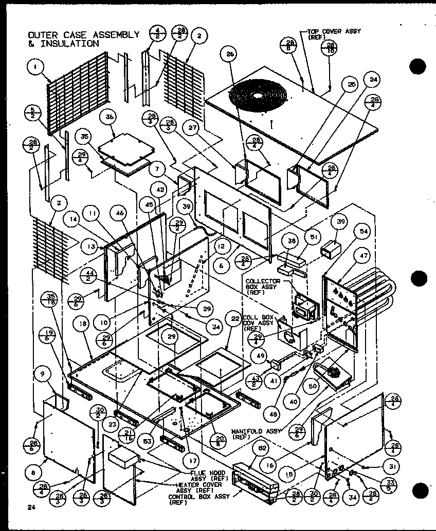 Outer case assembly & insulation (spcg360451a/p9999307c) (spcg360453a/p9999308c) (spcg360701a/p9999309c) (spcg360703a/p9999310c) (spcg360901a/p9999311c) (spcg360903a/p9999312c)