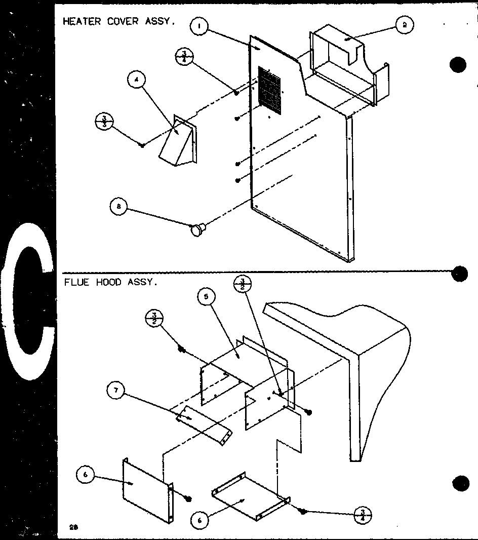 Heater cover assy./flue hood assy. (spcg360451a/p9999307c) (spcg360453a/p9999308c) (spcg360701a/p9999309c) (spcg360703a/p9999310c) (spcg360901a/p9999311c) (spcg360903a/p9999312c)