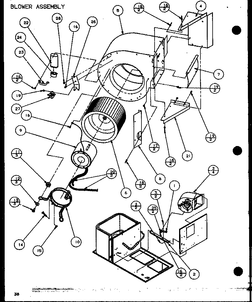 Blower assembly (spcg360451a/p9999307c) (spcg360453a/p9999308c) (spcg360701a/p9999309c) (spcg360703a/p9999310c) (spcg360901a/p9999311c) (spcg360903a/p9999312c)