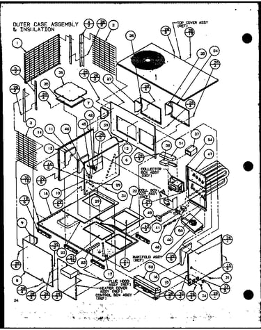 Outer case assembly & insulation (spcg360451a/p1105907c) (spcg360453a/p1105908c) (spcg360701a/p1105909c) (spcg360703a/p1105910c) (spcg360901a/p1105911c) (spcg360903a/p1105912c)