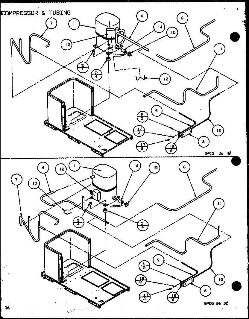 COMPRESSOR & TUBING (SPCG360451A/P1105907C) (SPCG360453A/P1105908C) (SPCG360701A/P1105909C) (SPCG360703A/P1105910C) (SPCG360901A/P1105911C) (SPCG360903A/P1105912C)