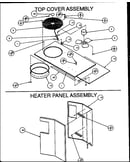 Top cover assembly/heater panel assembly
