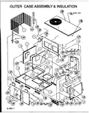 Outer case assembly & insulation (pca24b0002a/p1153601c) (pca30b0002a/p1153602c) (pca36b0002a/p1153603c) (pca36b0003a/p1153604c) (pca36b0004a/p1153605c)